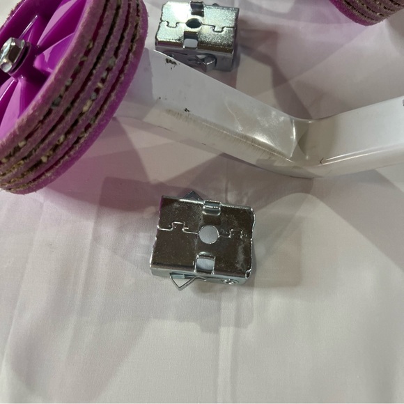 Girls 16 Inch Purple/White Adjustable Bicycle Training Wheels Used - Picture 3 of 16